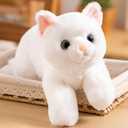 Cat Stuffed Animals Weighted Plush Toy, 19.7" Realistic White Cat Plushie Kawaii Toys Soft Ginger Cat Kitten Doll Gift for Boys Girls Birthday Christmas, 1.1 LBs