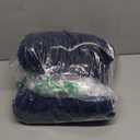 ACCUMTEK Striped Navy Blue Bathroom Rug Mat 48"x20" Ultra Soft, Non Slip Chenille Bath Rugs, Absorbent Plush Shaggy Bath Mats for Bathroom, Bedroom, Kitchen, Shower, Tub