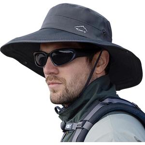 Cooling Sun Hat for Men Women,Wide Brim Bucket Hat Foldable Boonie Hat for Fishing Hiking Garden Safari Beach (Gray)