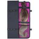 Linkidea Hair Extension Hanger with Storage Bag, Portable Travel Hair Holder, 27.1-inch Large Capacity Bundles Bag with 4 Hooks Store Up 4 Full Hair (Purple)