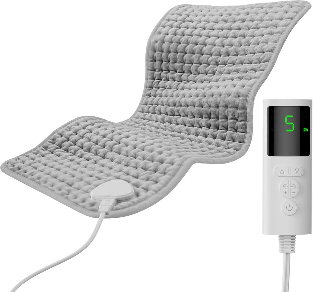 Heating Pad for Back, Neck, Shoulders & Period Cramps, 9 Heat Settings, Auto Shut-Off, Rapid Heating, 12''24'', Velvet-Like Fabric, Moonlit Velvet