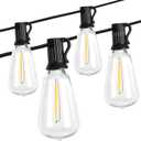 BRIMAX 10FT Outdoor String Lights with 10 Bulbs,ST38 1W Plastic LED Edison Bulbs, Shatterproof, Waterproof String Lights, Perfect for Bistro, Pergola, Backyard and Garden
