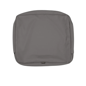 Classic Accessories Ravenna Water-Resistant Patio Chair Seat Cushion Cover, 27 x 27 Inch, Grey 2 Pack