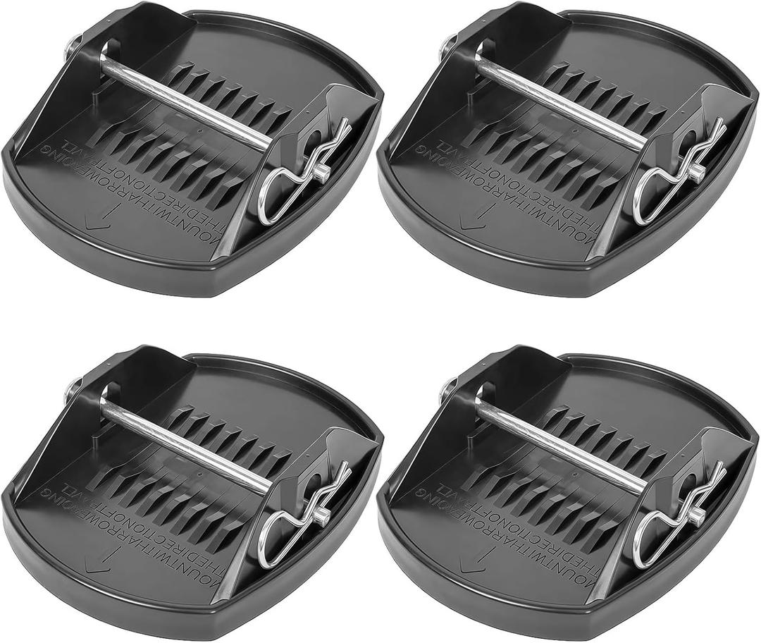 4 Pcs Trailer Stabilizer Leg Foot Pads for Travel Trailers and Campers, Trailer Stabilizer Leg Pads with Locking Pins, Wide Base Anti-Sink Support for Leveling, 7.2 x 5.1 x 2 in