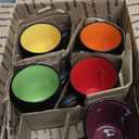 6 Pack Porcelain Coffee Mugs Set, 12 Ounces Ceramic Coffee Mugs, Matte Black Coffee Mug, Restaurant Cups for Coffee, Tea, Cappuccino, Cocoa, Cereal, Black outside and Colorful inside