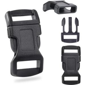 CooBigo 60 Pack 1/2" Paracord Buckles Clips, Curved Paracord Bracelets Buckle, Plastic Side Release Clasps for Parachute 550 Cord, Parachute Bracelets Clasps Clips Dog Collar Straps Accessories