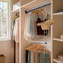Supforce Hanging Closet Rod Stainless Steel, 2 Pack Adjustable Height & Width Closet Rod Extender, Space-Saving Closet Hanging Storage OrganizerLoad up to 88LB
