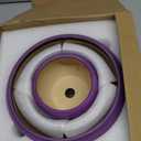 SOUJOY Set of 3 Ceramic Flower Pots, Gardening Plant Pot with Drainage Holes and Saucer, 7/5/4 inch Purple Round Succulent Herbs Cactus Planter for Indoor Outdoor