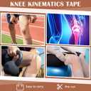 50 Pcs Precut Kinesiology Tape for Knees Pain Relief Elastic Waterproof Athletic Knee Tape for Support Stability Sports(Skin Color)