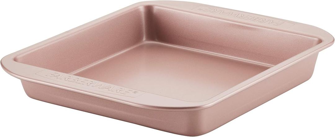 Farberware Nonstick Bakeware Baking Pan / Nonstick Cake Pan, Square - 9 Inch, Red