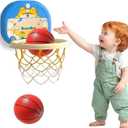 Basketball Hoop for Toddlers 1-3 Baby Toddler Mini Basketball Hoop,Indoor Fun for Boys' Bedrooms,Perfect Kids' Toy & Birthday Gift for 1-3 Year,Door-Mounted, Adjustable & Portable(Small-No Score)