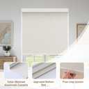AOSKY Linen Roller Blinds Shades for Indoor Windows Pull Down Cordless Blackout Black Out Window Shade 48 Inch Blinds for Home Beige, 48"W x 72"H