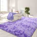 FlyDOIT Purple Tie-Dyed Large Rugs for Living Room, 4x6 Feet Shaggy Rug Fluffy Throw Carpets, Ultra Soft Plush Modern Indoor Fuzzy Rugs for Bedroom Girls Kids Nursery Room Dorm Home Decor, 4' x 6' (Rectangular), Purple
