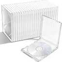 25 Pcs 10.4 mm CD Jewel Cases, Clear Plastic Single DVD Disc Case 5.6 x 4.8 Inch Standard CD DVD Protection Cover