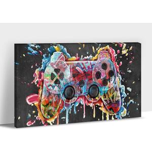TIMUBA Graffiti Canvas Wall Art - Banksy Canvas Wall Art Cool Framed Posters for Guys Bedroom Decor, Graffiti Game Console Pictures Pop Street Art For Game Room Man Cave Wall Decor 18''x24''