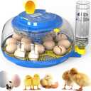 Egg Incubator for Hatching Chicks, 18 Eggs Automatic Egg Turner Multifunctional Smart Incubator 360 Clear Window with Temperature & Humidity Control, Egg Candler for Poultry Chickens Ducks Quails