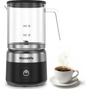 5-in-1 Electric Milk Frother, Removable Milk Frother and Steamer One-Touch for Hot and Cold Milk Froth Latte/Cappuccino/Hot Chocolate, 600W Milk Frother, Dishwasher-Safe BPA Free (black)