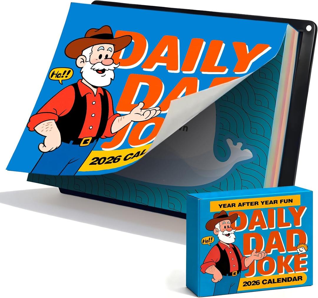 2 x Dad Joke Calendar 2026, Page A Day Tear Off 365 Daily Jokes, Funny Desk Calendar with Back Support and Groove for Joke Lovers, Birthday Christmas New Year Father's Day Gift for Dad & Men