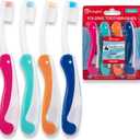 Lingito Travel Toothbrushes Medium, Mini Toothbrush with Toothbrush Cover, Camping Toothbrush, Interlock Folding Travel Size Toothbrush, Adults Travel Toothbrush Kit (4 Pack Medium)