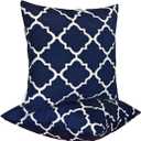 JMGBird Water-Resistant Outdoor Pillows Set of 2, 18x18 inch Durable Navy Blue Grid Pattern Throw Pillows with Inserts for Patio Furniture