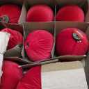 ZenNex 9 Pcs Velvet Christmas Balls Ornaments, 6Inch, Red