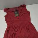 WOOSEA Women Sleeveless Deep V Neck Sexy Mesh Loose Maxi Casual Long Dress Burgundy, S
