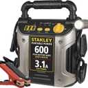 STANLEY J309 Portable Power Station Jump Starter 600 Peak Amp Battery Booster, 3.1A USB Ports, Battery Clamps 