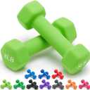 Portzon Weights Dumbbells 10 Colors Options Compatible with Set of 2 Neoprene Dumbbells Set,1-15 LB, Anti-Slip, Anti-roll, Hex Shape for Shoulder,Neck, and Hand Training for Seniors
