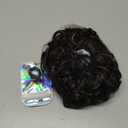 PEACOCO Messy Bun Short Curly Ponytail Extension Elastic Drawstring Loose Hair Bun Hair Pieces for Women with Thinning Hair Synthetic Fiber Hair Bun Extension 80g, Black Brown To Black