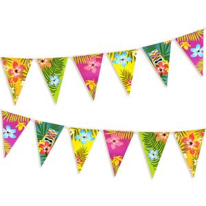 FEPITO 6 Pack Hawaiian Bunting Banner Luau Party Tropical Party Bunting Totally 18 Meters