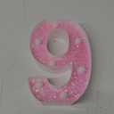 Pooqla Marquee Numbers Lights, Light Up Pink Numbers, Glitter Number Night Light Battery Powered Birthday Gift for Boys Girls Christmas Wedding Home Bar Party Decoration, Pink 9