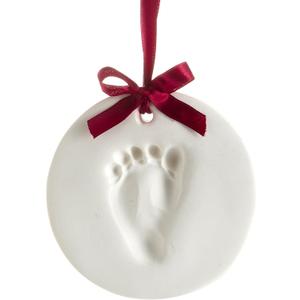Pearhead Babyprints Ornament, Baby's First Christmas Holiday Keepsake, Newborn Handprint or Footprint Clay Kit, Easy No-Bake DIY Impression, Gender-Neutral Baby Gift