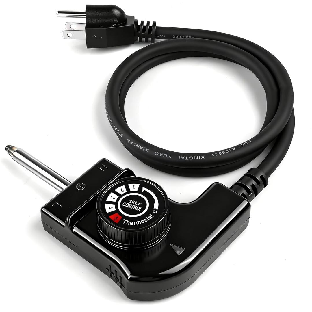 Electric Skillet Cord Replacement with Bella, Masterbuilt, Hamilton Beach etc Griddle, Adjustable Thermostat Power Cord for Grills, Griddles, and Smokers