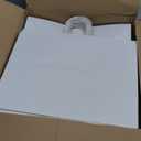 bagmad 100 Pack 16x6x12 Inches Large White Kraft Paper Bags with Handles Bulk for Shopping Wedding Grocery Retail Merchandise Business Craft Gift Bags(100 Count)