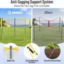 4 Square Volleyball Game Set, 4 Way Net System with 16FT & 32FT Court, Adjustable Height Backyard Badminton Combo, Portable Outdoor Kit with Ball, Pump, Boundary Line, Carry Bag
