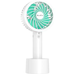 HandFan 15dB Super Quiet Portable Handheld Fan, Rechargeable Hand Fan with Charging Base, Personal Cooling Electric Fan for Eyelash Makeup Desk Office Travel Outdoors(White)