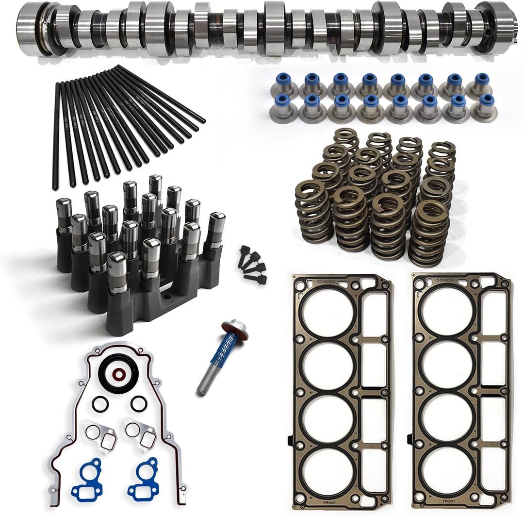 Replace Truck Norris Head Gasket Camshaft Kits with Springs Pushrods Lifters Timing Gasket Set for 1997-2013 GM/Chevrolet Gen 3/4 LS 4.8/5.3/5.7/6.0/6.2 V8 LSx Engine
