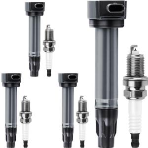 Ignition Coil Pack and Iridium Spark Plugs Set of 4 Compatible with Jeep Patriot/Compass 2007-2017 2.0L 2.4L & Dodge Journey 2009-2020/Caliber 2007-2012 & Chrysler 200 2011-2014 Replace OE# UF557+7098