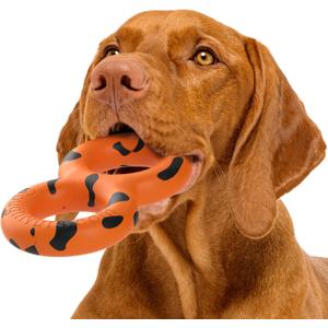 Goughnuts  Dog Toys for Aggressive Chewers | Virtually Indestructible Pull Toy for Breeds Such as Pit Bulls and German Shepherds | Heavy Duty Tug Dog Toy | Medium | Orange (Medium (30-70 lb) (Original Size))