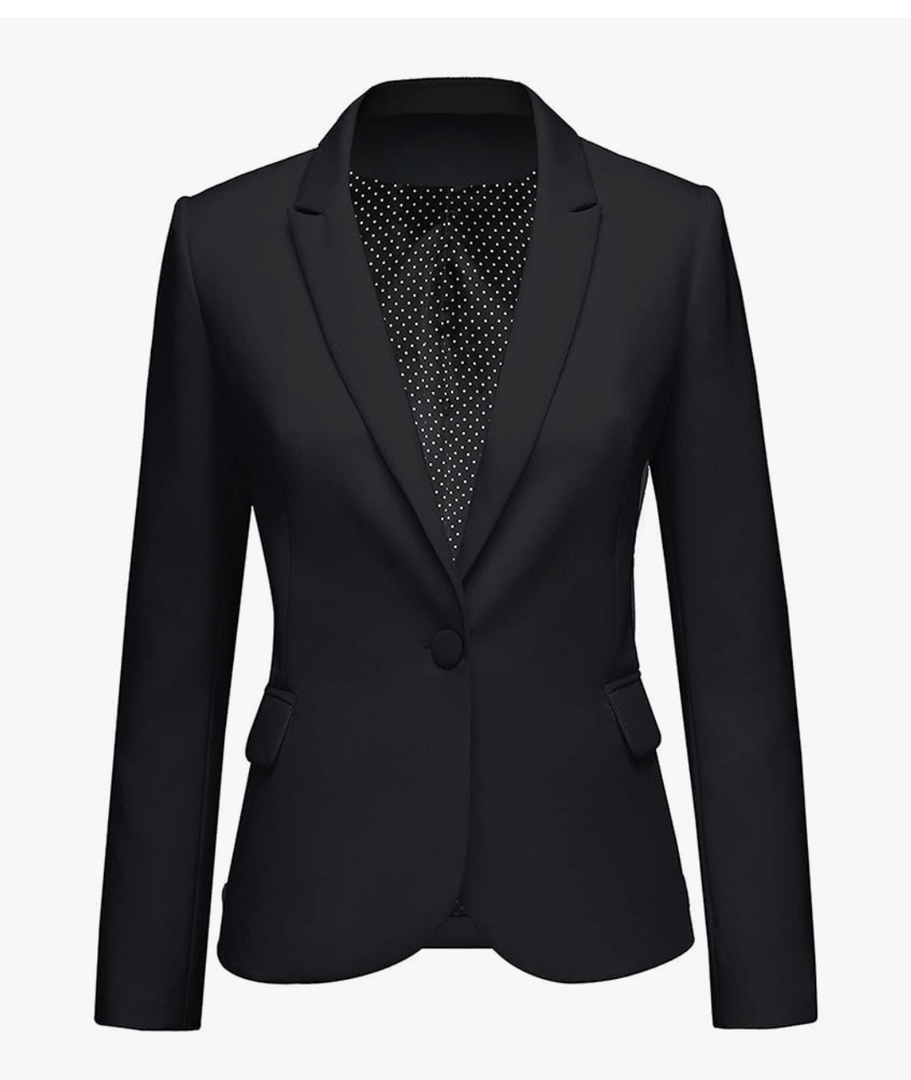 LookbookStore Womens Notched Lapel Pockets Button Work Office Blazer Jacket Suit, XL