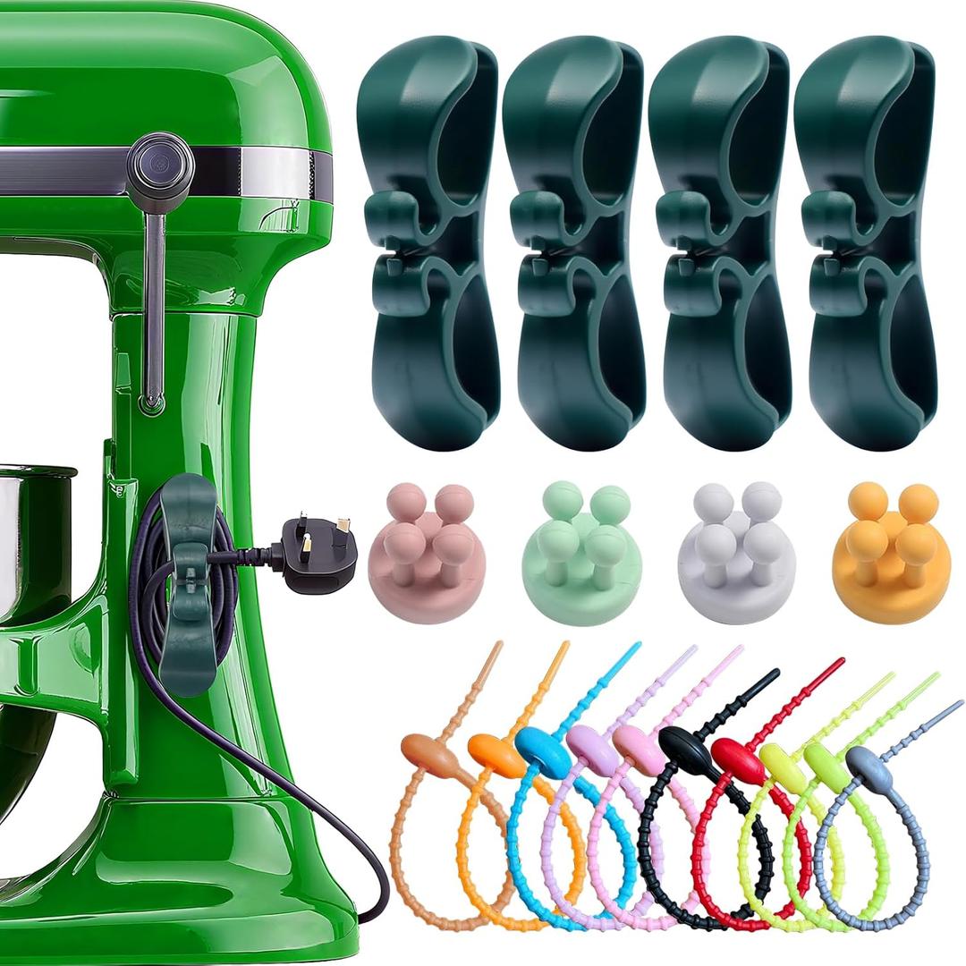 Cord Organizer for Appliances Cord Wrapper Cord Holder Cord Winder for Appliances Air Fryer, Coffee Maker, Blender, Pressure Cooker, Toaster (Green)