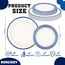 Blue Plastic Plates,Blue Disposable Plates Include 10.25inch Dinner Plates & 7.5 inch Dessert/Salad Plates for Graduation/Wedding/Birthday Holiday Party Decorations