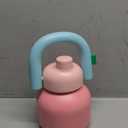 CHAKO LAB Water Bottle with Straw and Carry Handle | Wide Mouth vacuum insulated stainless steel Bottles | Reusable, leak-proof and BPA-free | 33oz(Pink&Red)