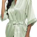Women's Pure Short Silky Robes Bridesmaid Bride Party Satin Robes Sleepwear