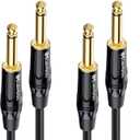 Cable Matters 2-Pack 1/4 Inch TS to TS Electric Guitar Cable - 6ft, Guitar Amp Cord, Instrument Cable for ElectricGuitar, Mandolin, Bass AMP, Keyboard, Mixer, Equalizer