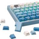 EPOMAKER 133-Key Double-Shot Side-Printed PBT Keycap Set for Mechanical Gaming Keyboard, Compatible with ANSI/ISO Layout, MX-Clone Switches Gateron/Kailh/Epomaker Switch (Sky Blue, Cherry Profile)