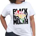 Black History Month Shirt for Women Africa Map Tshirt African-American Tee Shirts (Small, White)
