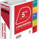 3 Ring Binder, Professional Angle D Ring Binder 5 Inch, Presentation Folder for Standard Pages 8.5 x 11 with Pockets, Crystal Clear View White Binder (1 Pack)