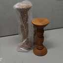 Farmhouse Wooden Candle Holders for Pillar Candles Set of 3, Rustic Wood Candle Holder Table Centerpiece Decor, 12'' 9'' 6'' Vintage Tall Candle Stand Decorative, Brown