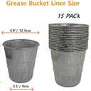 15-Pack Liners & Replacement Traeger HDW152 Drip Grease Bucket for Traeger 20/22/34, Pit Boss, etc Pellets Smoke (Black 15)